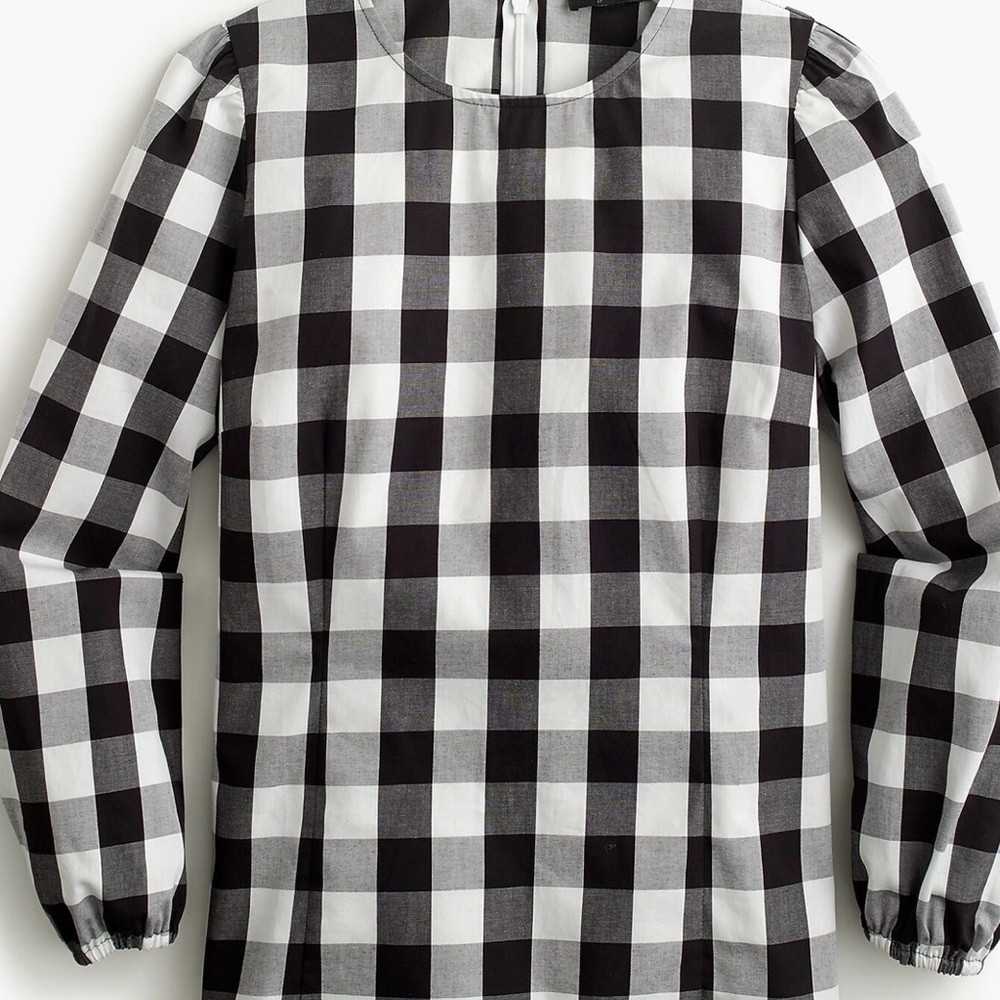 NWT JCrew Puff-sleeve top in oversized gingham - Size 14